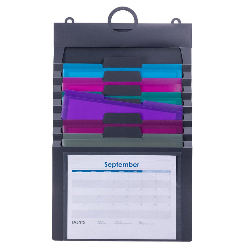 [Australia - AusPower] - Smead Cascading Wall Organizer Gen 2, 6 Pockets, Letter Size, Gray/Jewel Pockets (92063) Jewel 