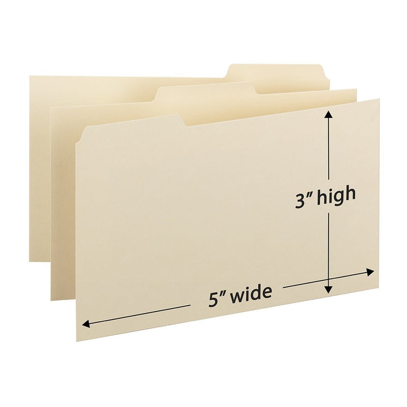 [Australia - AusPower] - Smead Index Card Guide, 5"W x 3"H, with blank 1/3-Cut Tabs, Manila, 100 per Box (55030) 