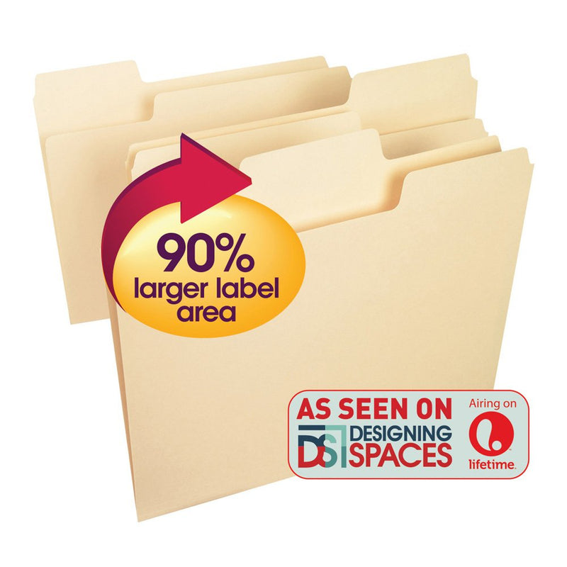 [Australia - AusPower] - Smead SuperTab File Folder, Oversized 1/3-Cut Tab, Letter Size, Manila, 24 Per Pack (11920) 24 per Box 