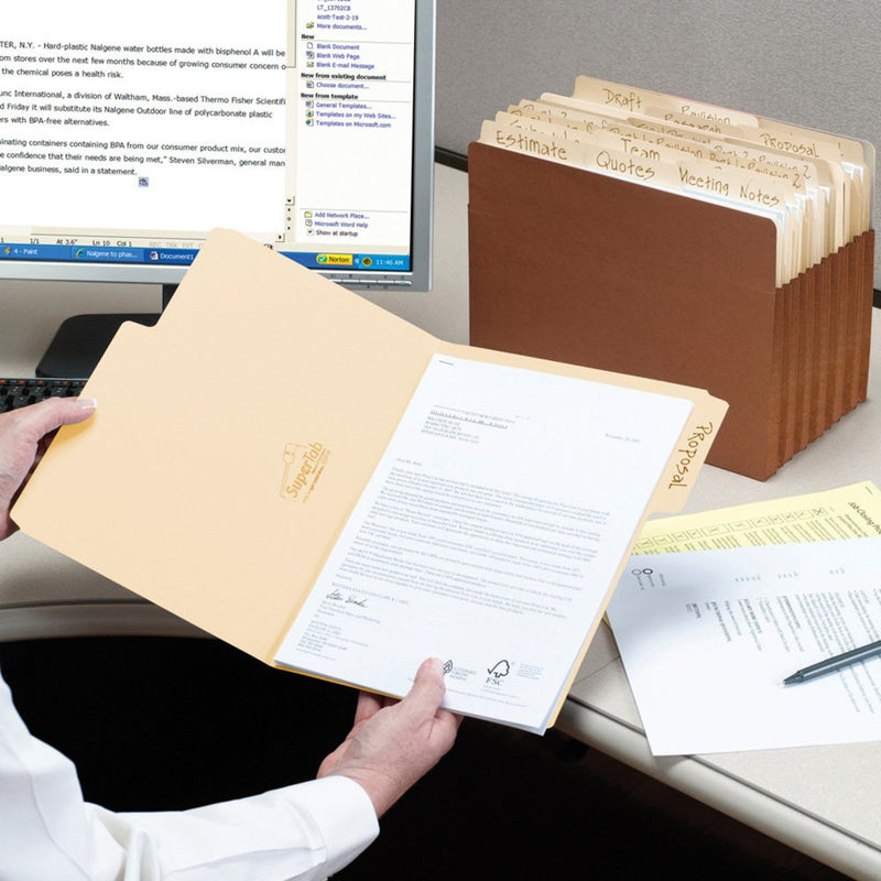 [Australia - AusPower] - Smead SuperTab File Folder, Oversized 1/3-Cut Tab, Letter Size, Manila, 24 Per Pack (11920) 24 per Box 