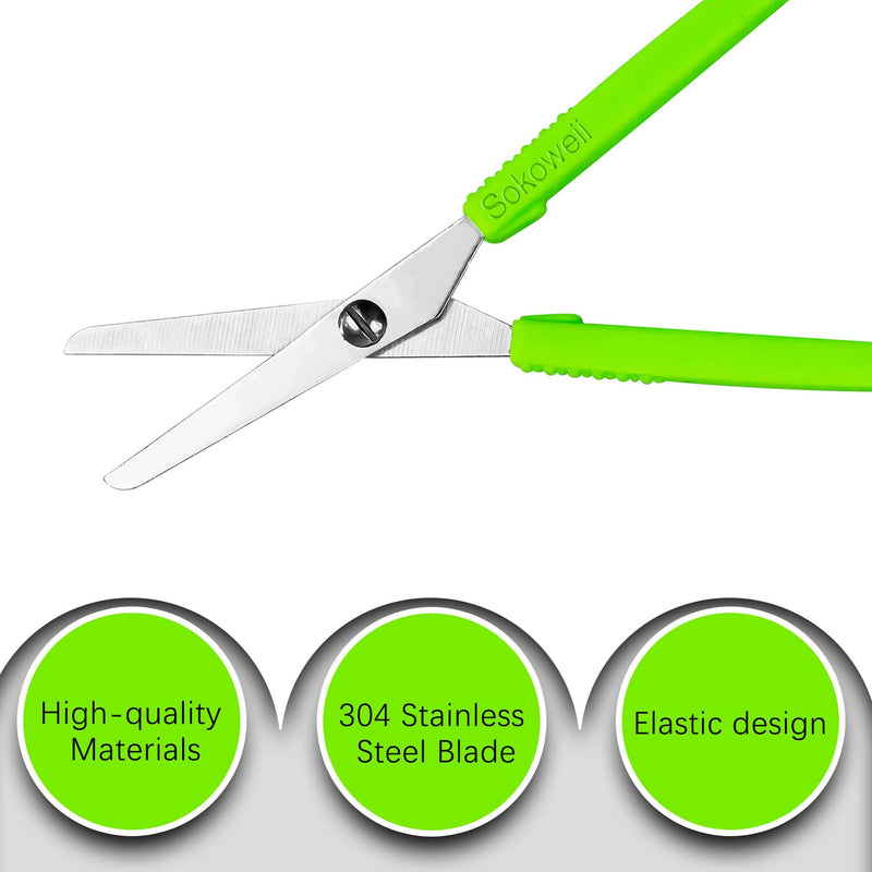 [Australia - AusPower] - Sokoweii Mini Loop Scissors for Toddlers, 5 Inch Adaptive Design, Right and Lefty Support, Easy-Open Squeeze Handles -3PCS 3Pcs (5.3inch) 