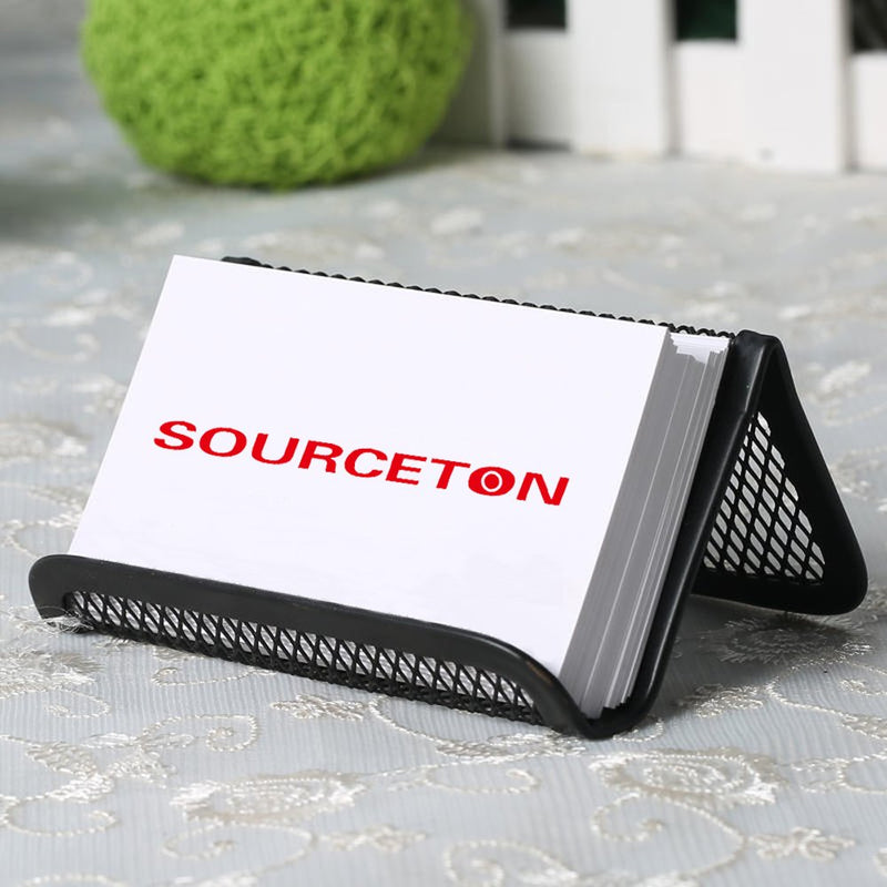 [Australia - AusPower] - SourceTon Metal Mesh Business Card Holder, Name Card Stand for Office Business Card Display 50 Cards Organizer, 6 Packs 