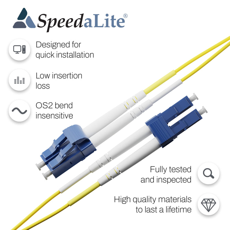 [Australia - AusPower] - SpeedaLite UNC 2M LC to LC Fiber Patch Cable Single Mode 9/125 DX LC-LC, Duplex, OS2, SM, Fiber Optic Cable, LCLC, LC LC, 2.0mm, Bend Insensitive, 2 Meter, by UNC Group 