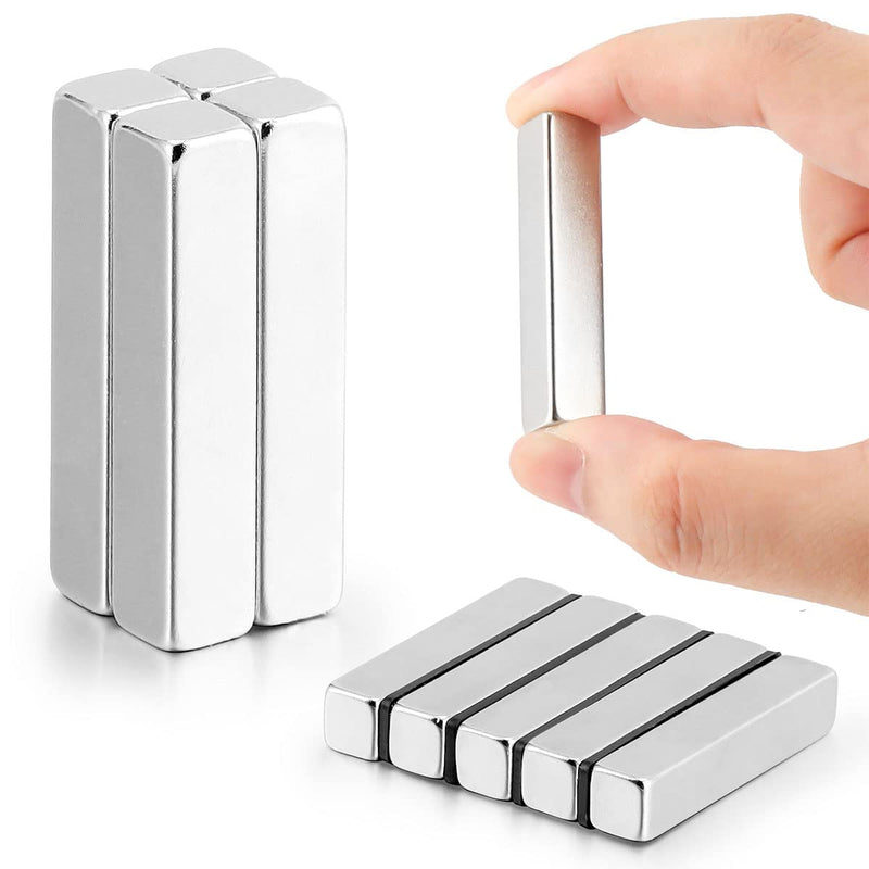 [Australia - AusPower] - Powerful Neodymium Bar Magnets, Rare Earth Magnets Rectangular Magnets Metal Neodymium Magnet - 48 x 10 x 10 mm, Pack of 6 