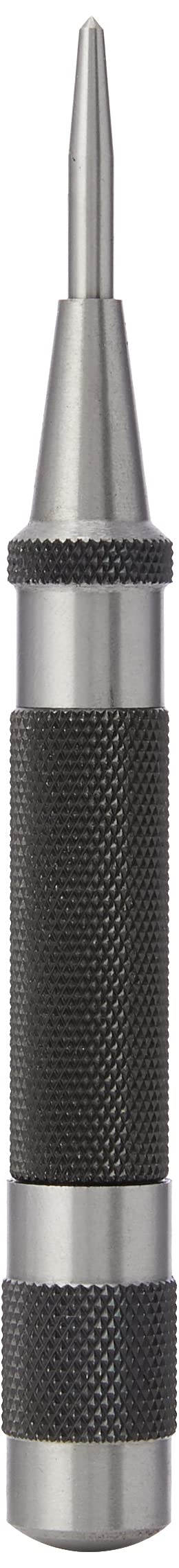 [Australia - AusPower] - Starrett 18A Automatic Center Punch with Hardened Steel Metal, Universal Tool for Machinists and Carpenters with Adjustable Knurled Cap to Control Blow Force, No. 4 Graduation 