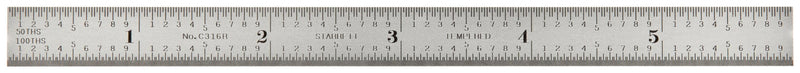[Australia - AusPower] - Starrett C316R-6 6-Inch Steel Rule with Inch Graduations 