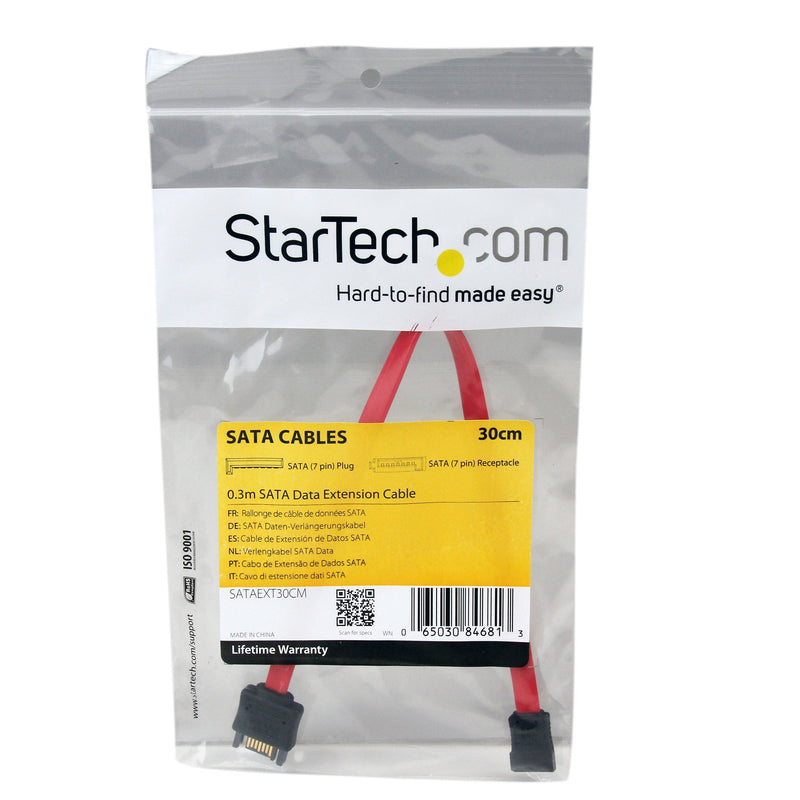 [Australia - AusPower] - StarTech.com 0.3m SATA Extension Cable - 30cm 7 pin SATA Extension - 7 pin SATA Extension Cable - 7 pin SATA Extension cord 