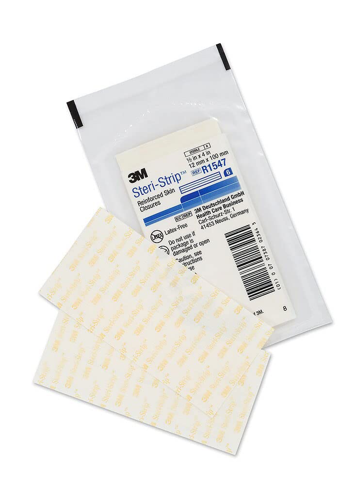 [Australia - AusPower] - 3M™ Steri-Strip™ Reinforced Adhesive Skin Closures, R1547, 1/2 in x 4 in (12 mm x 100 mm), 6 Strips/Envelope 