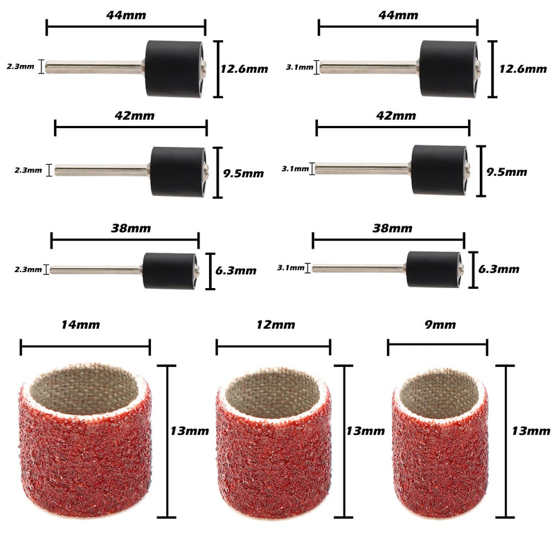 [Australia - AusPower] - Sunxeke 531Pcs Rotary Tool Sanding Drum Bits Kit for Dremel,80/120/240/320/400/600 Grit Each of 28 Pcs, Drum Mandrels 24Pcs-3 diameters (1/2", 3/8", 1/4"),Self-Tightening Drill Chuck 2Pcs,Wrench 1Pcs 