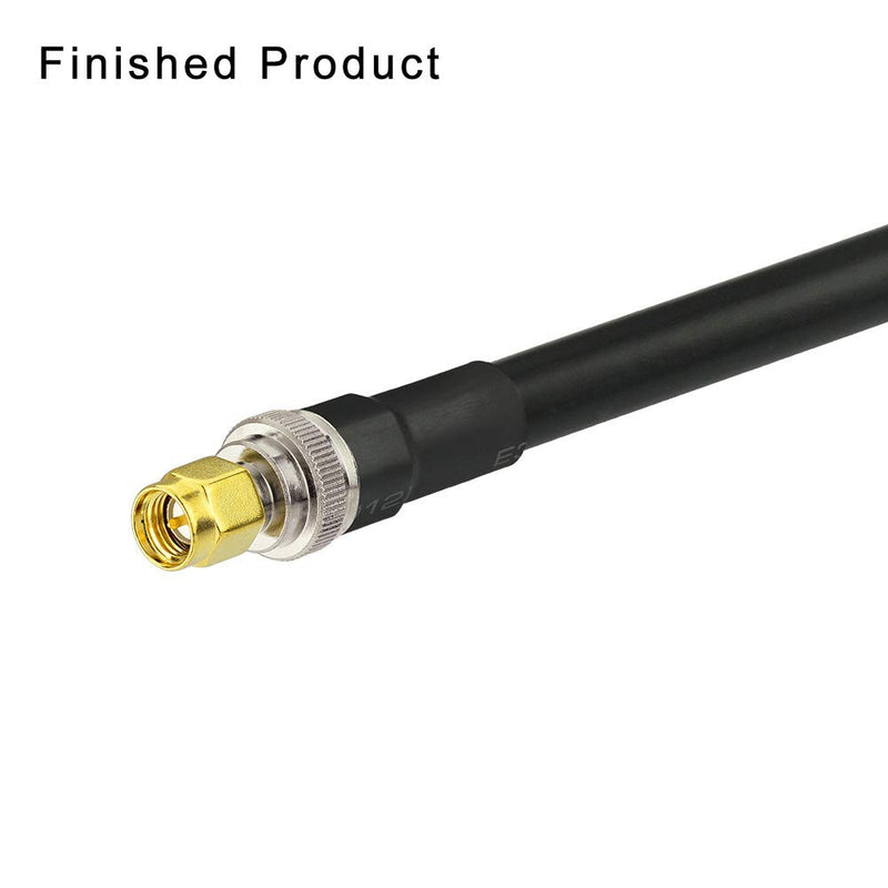 Superbat SMA Crimp Connectors Kit with male solder attachment for LMR-400, RG8, and Belden low-loss coax cables, 5-pack.