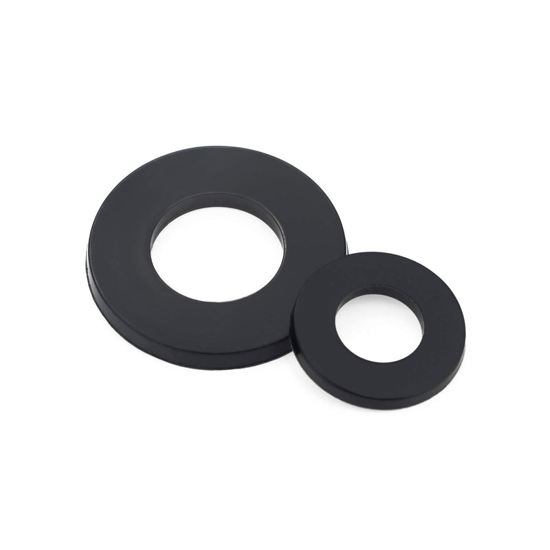 [Australia - AusPower] - Sutemribor Nylon Flat Washer Assortment Set 600 Pieces, 9 Sizes - M2 M2.5 M3 M4 M5 M6 M8 M10 M12, Black 
