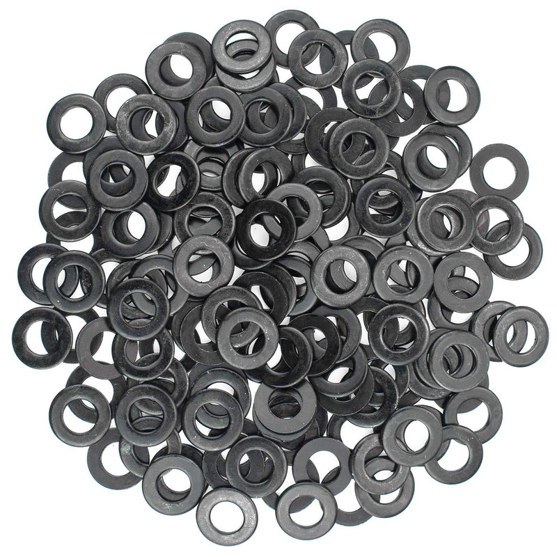 Sutemribor black zinc-plated alloy flat washers, M6 size, 100 pcs, durable hardware for fastening applications