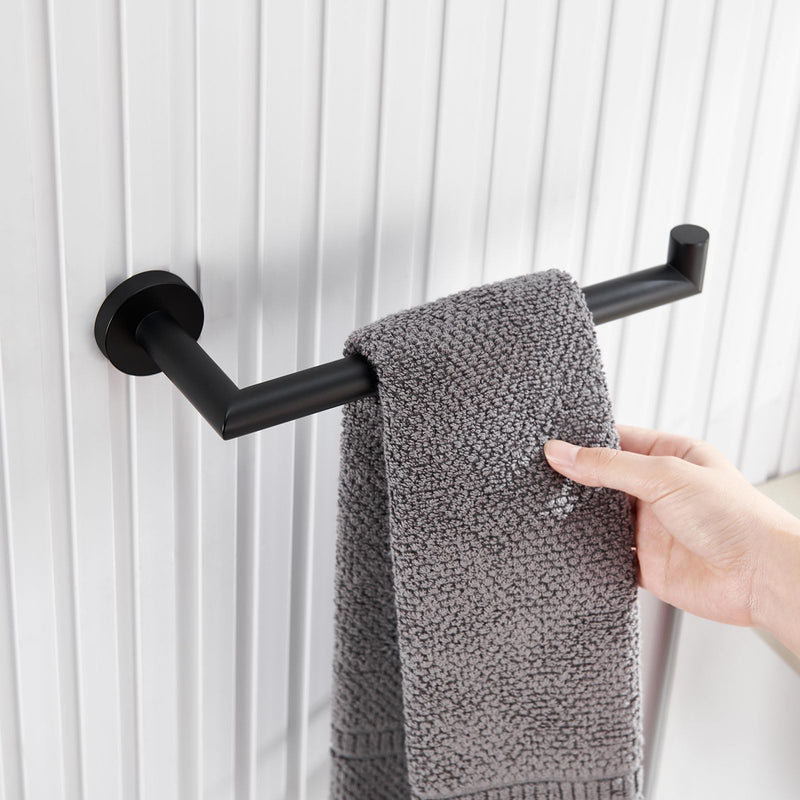 [Australia - AusPower] - Bathroom Towel Holder Matte Black, Suyar SUS304 Stainless Steel Hand Towel Bar, Kitchen Towel Rack Wall Mounted 