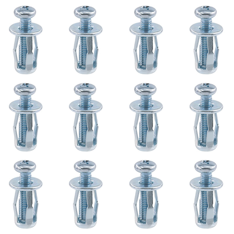 [Australia - AusPower] - Swpeet 12Pcs M4 x 20 Jack Nuts Petal Nuts Expansion Nut Thins Fixings Dowels with Screws Assembly for Hollow Wall Iron Skin Line Use in Thin Soft Wall (M4 x 20) 