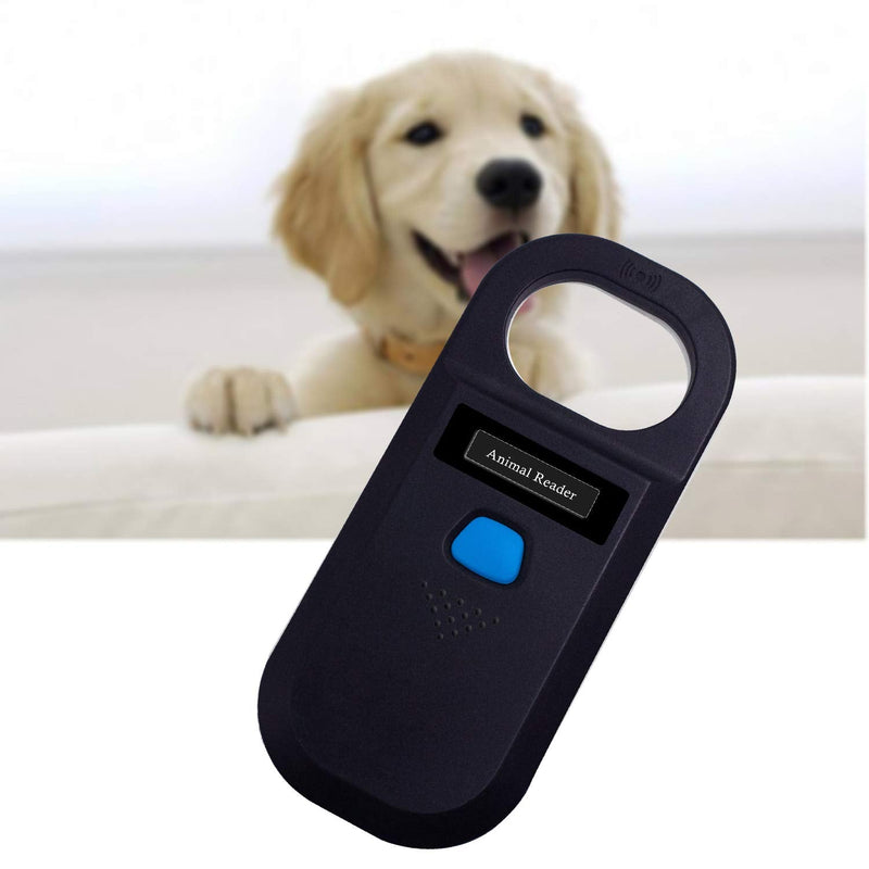[Australia - AusPower] - Microchip Reader Scanner, Symcode RFID EMID Animal Handheld Reader Pet ID Scanner Rechargeable Animal Chip Scanner Pet Tag Scanner FDX-B(ISO 11784/11785) ID64 RFID Reader Black 