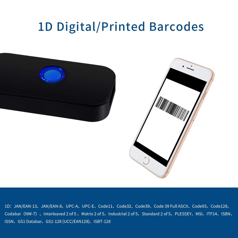 [Australia - AusPower] - Mini Bluetooth Wireless Barcode Scanner,Symcode USB Portable Handheld 1D CCD Barcode Scanner Reader for POS/Android/iOS/iMac/Ipad X5CCD 