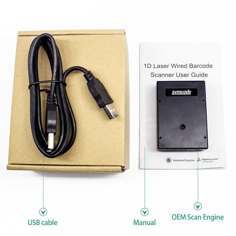 [Australia - AusPower] - Symcode Embedded Mini USB Fixed Mount Barcode Scanner Scan Engine, Laser Barcode Reader Module Scanner Portable Bar Code Scanner 