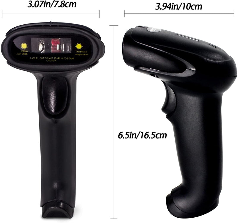 [Australia - AusPower] - USB Laser Barcode Scanner Wired Handheld 1D Bar Code Scanner Reader Black 