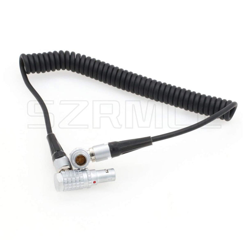 [Australia - AusPower] - SZRMCC ARRI Cameras Right Angle 5 Pin Male to Right Angle 5 Pin Male Timecode in/Out Coiled Cable for Sound Devices Ambient Lockit Zaxcom 