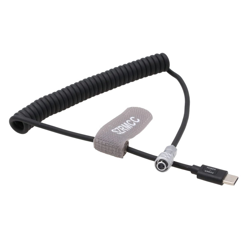[Australia - AusPower] - SZRMCC BMPCC 4K 6K SF610 2 Pin to USB C Type-C PD Trigger Coiled Power Cable for Blackmagic Pocket Cinema Camera 4K 6k 