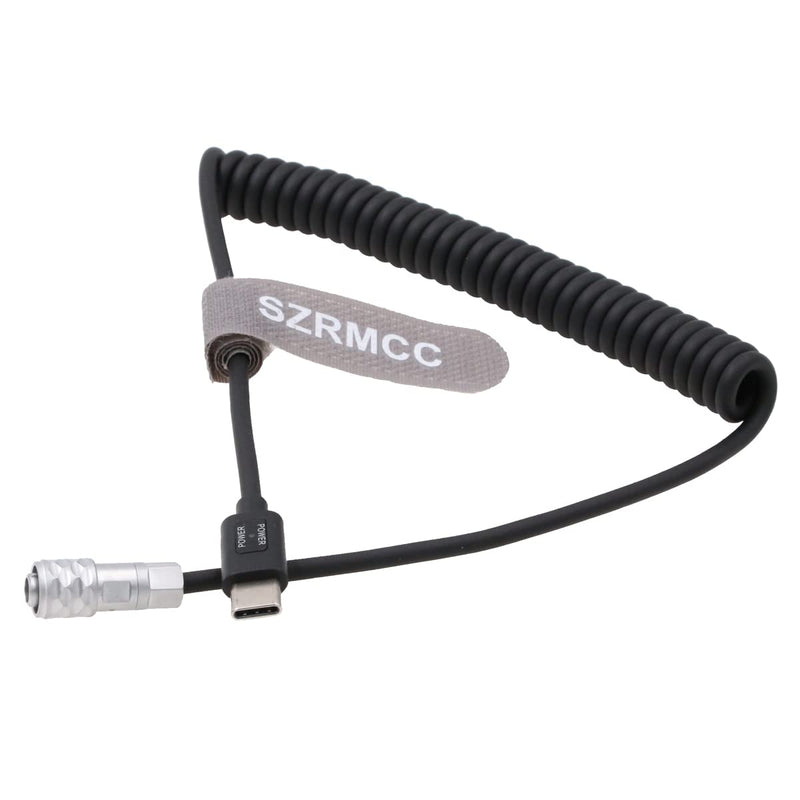 [Australia - AusPower] - SZRMCC BMPCC 4K 6K SF610 2 Pin to USB C Type-C PD Trigger Coiled Power Cable for Blackmagic Pocket Cinema Camera 4K 6k 