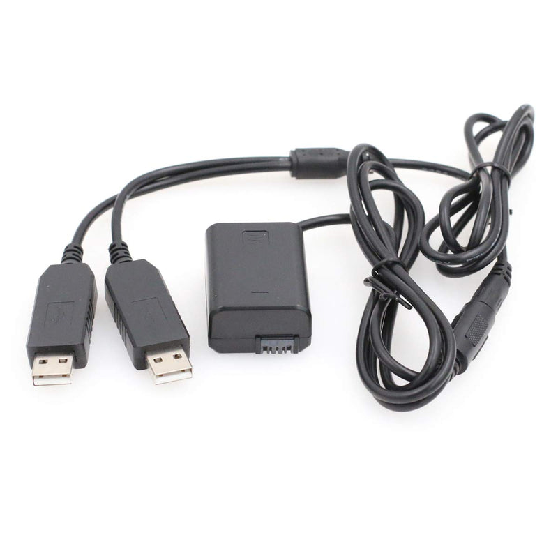 [Australia - AusPower] - SZRMCC Double USB DC 5V to NP-FW50 DC Coupler Dummy Battery for Sony A7 A7S A7R A7SII a5100 a6300 NEX Series Camera 