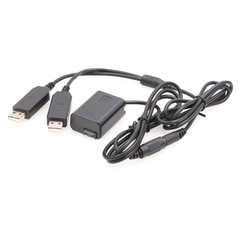 [Australia - AusPower] - SZRMCC Double USB DC 5V to NP-FW50 DC Coupler Dummy Battery for Sony A7 A7S A7R A7SII a5100 a6300 NEX Series Camera 