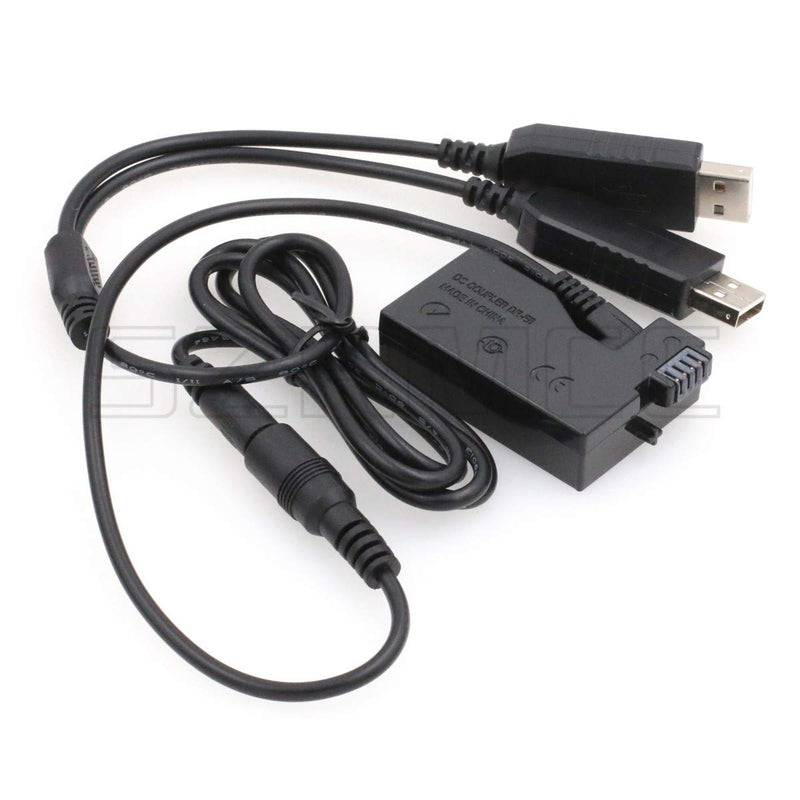 [Australia - AusPower] - SZRMCC Dual USB to LP-E8 DR-E8 DC Coupler Dummy Battery for Canon EOS 550D 600D 650D 700D T2i T3i T4i X4 X5 