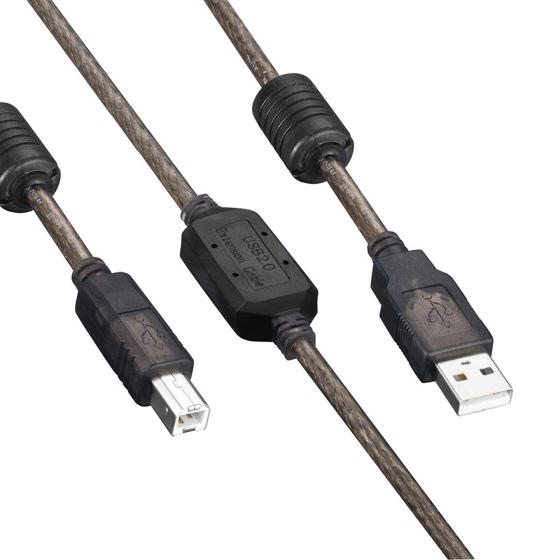 [Australia - AusPower] - Active USB 2.0 Printer Cable 50Ft - A-Male to B-Male High Speed Printer/Scanner/Repeater Cable for HP, Canon, Lexmark, Dell, Samsung etc (50Ft/15M) 50Ft/15M 