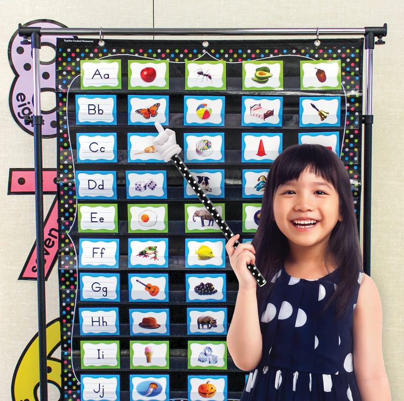 [Australia - AusPower] - Teacher Created Resources Black Polka Dots Hand Pointer (20678) 
