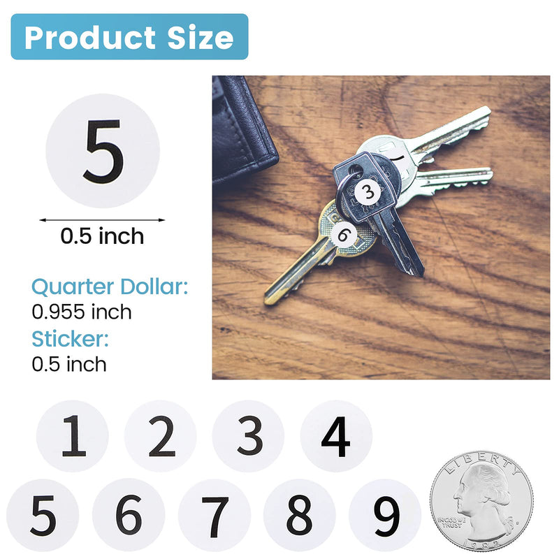 [Australia - AusPower] - 4500 Pieces 9 Rolls Circle Number Sticker 1-9 Warehouse Organization Inventory Stickers 1/2 Inch Self-Adhesive Number Labels 