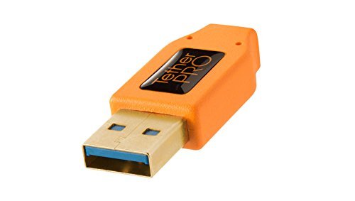 [Australia - AusPower] - Tether Tools TetherPro USB 3.0 to Micro-B Right Angle Cable | for Fast Transfer and Connection Between Camera and Computer | High Visibility Orange | 15 Feet (4.6 m) 