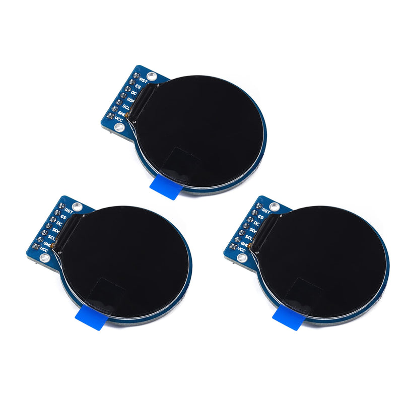 [Australia - AusPower] - Teyleten Robot 1.28 Inch TFT LCD Display Module Round RGB 240*240 GC9A01 Driver 4 Wire SPI Interface 240x240 PCB for Arduino 3PCS 