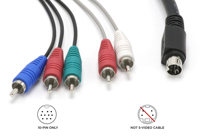 [Australia - AusPower] - 10 Pin Audio and Video DIN Cable - NOT S-Video Cable - RGB Component and Composite - Compatible with DIRECTV AT&T: H25, C31, C41, C41-W, C51, C61, C61-K 