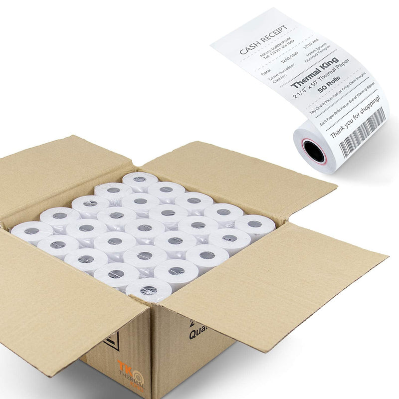 [Australia - AusPower] - TK Thermal King, 2 1/4" x 50' Thermal Paper, 50 Rolls 2-1/4"x50' 