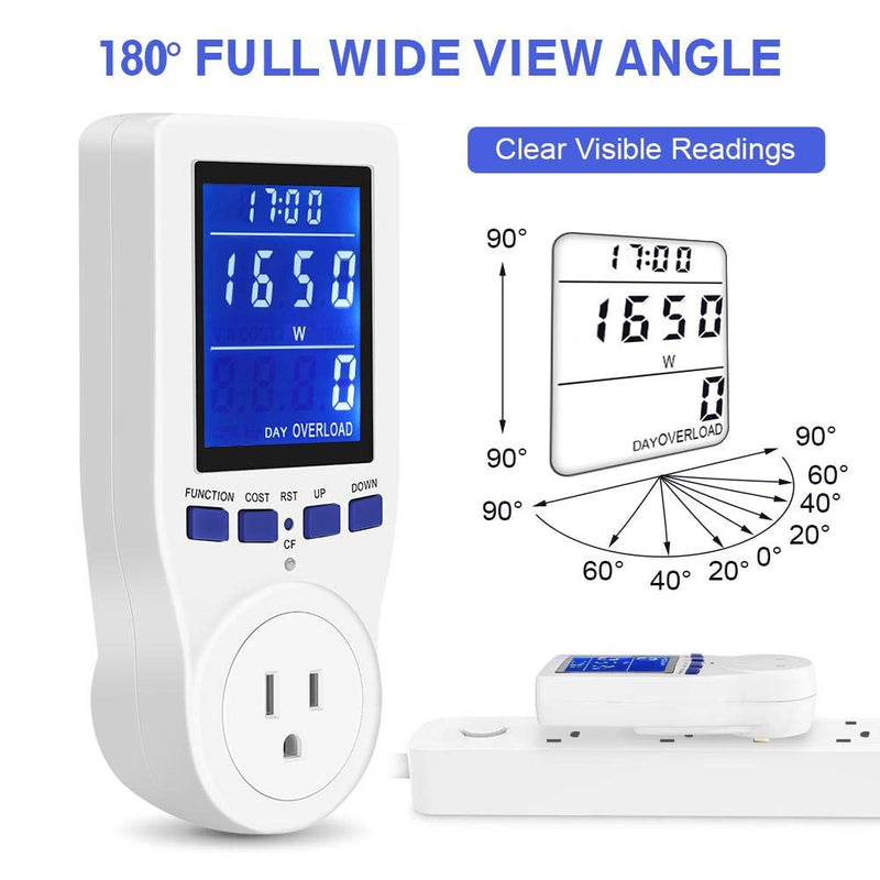 [Australia - AusPower] - Plug-in Kilowatt Electricity Usage Monitor Electrical Power Consumption Watt Meter Tester 