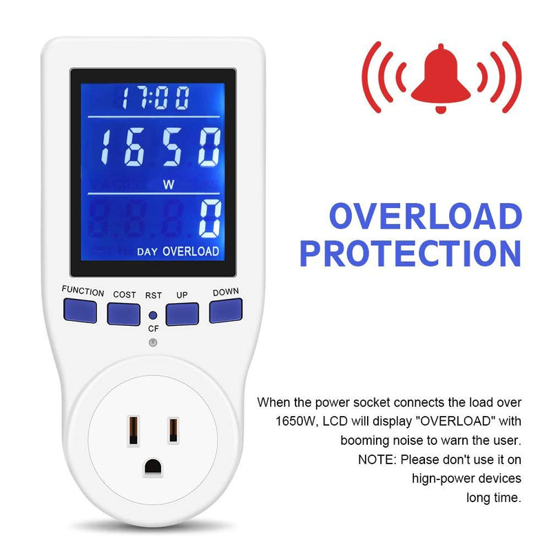 [Australia - AusPower] - Plug-in Kilowatt Electricity Usage Monitor Electrical Power Consumption Watt Meter Tester 