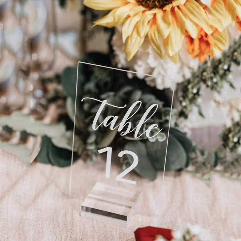 [Australia - AusPower] - Clear Acrylic Sign Holders, Wedding Table Sign Stands, Number Display (10 Pack) 10 Pack 