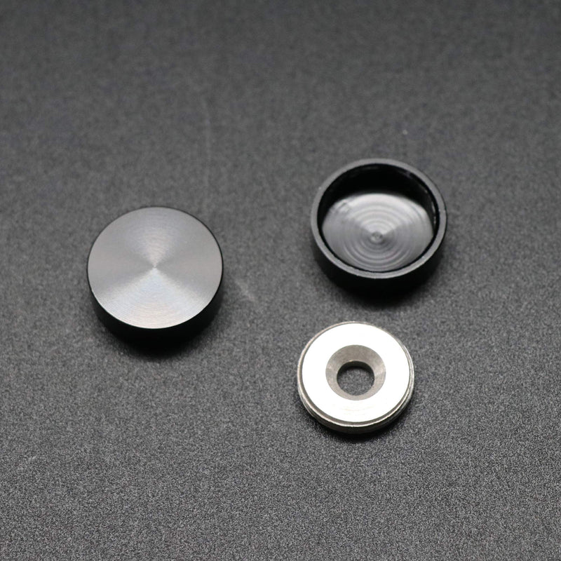 [Australia - AusPower] - Mirror Screws, TOPNIKE Aluminum Cap Decorative Mirror Nails, Sign Advertising Hardware, Construction with Decorative Cap Cover Nails, Φ0.6", Black, 4 Pack 