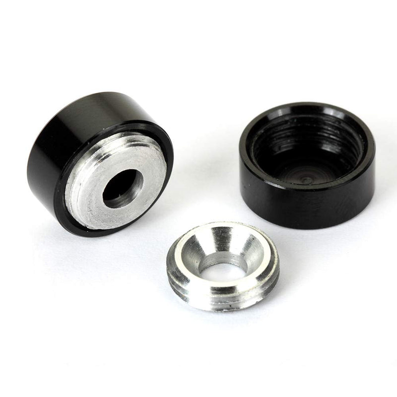 [Australia - AusPower] - Mirror Screws, TOPNIKE Aluminum Cap Decorative Mirror Nails, Sign Advertising Hardware, Construction with Decorative Cap Cover Nails, Φ0.6", Black, 4 Pack 