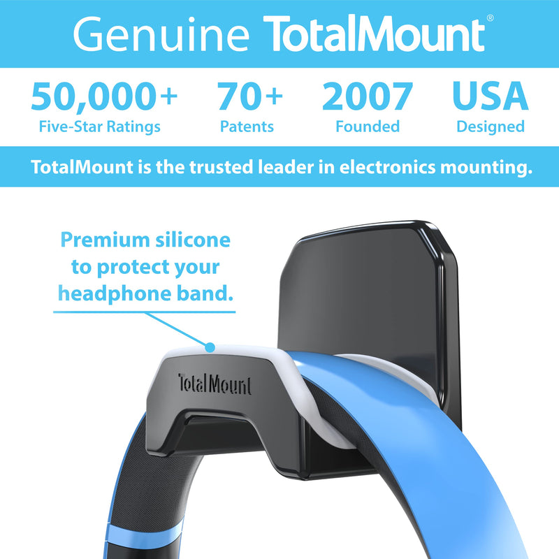 [Australia - AusPower] - TotalMount Gaming Headset Holder – Hanger Won’t Damage Your Wall with Screws or Permanent Adhesive (Premium Black Headset Stand – One Pack) 1 Premium Black 