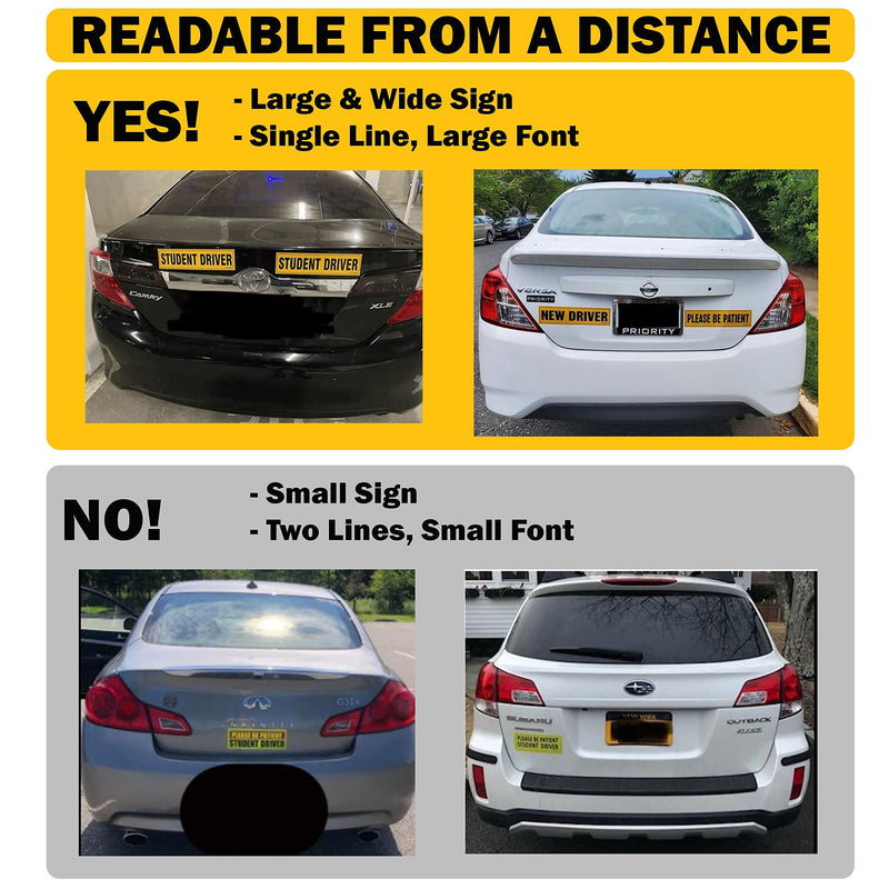 [Australia - AusPower] - TOTOMO Student Driver Magnet for Car Sign - Large 12"x3" Magnetic Reflective Vehicle Safety for New Rookie Learner Drivers Removable Bumper Sticker Please Be Patient (2 Pack) 2 