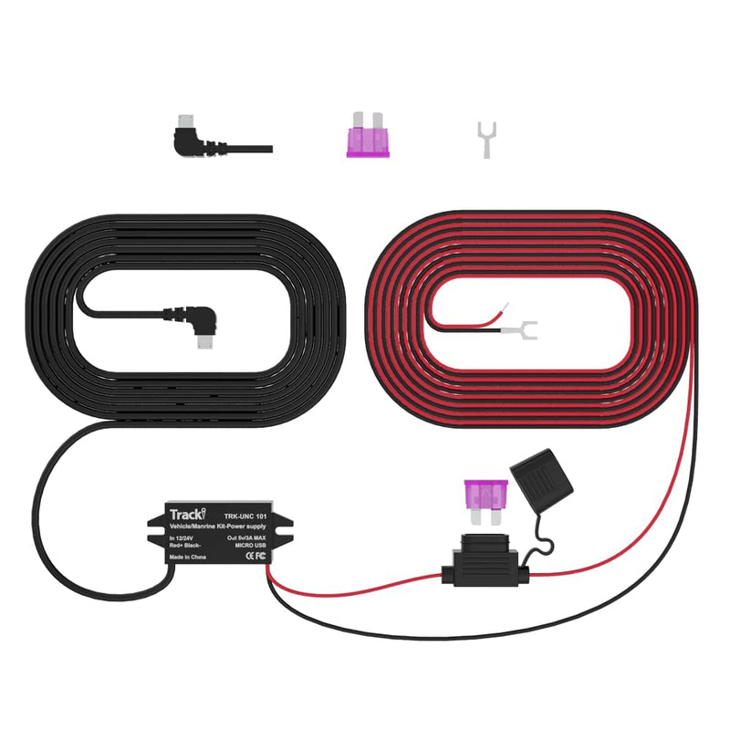 [Australia - AusPower] - 12-24 Volt to Micro USB Vehicle Car Marine Wiring Cable & Power stabilizer Kit for Tracki GPS Tracker - or for dashcam, Dashboard Camera 