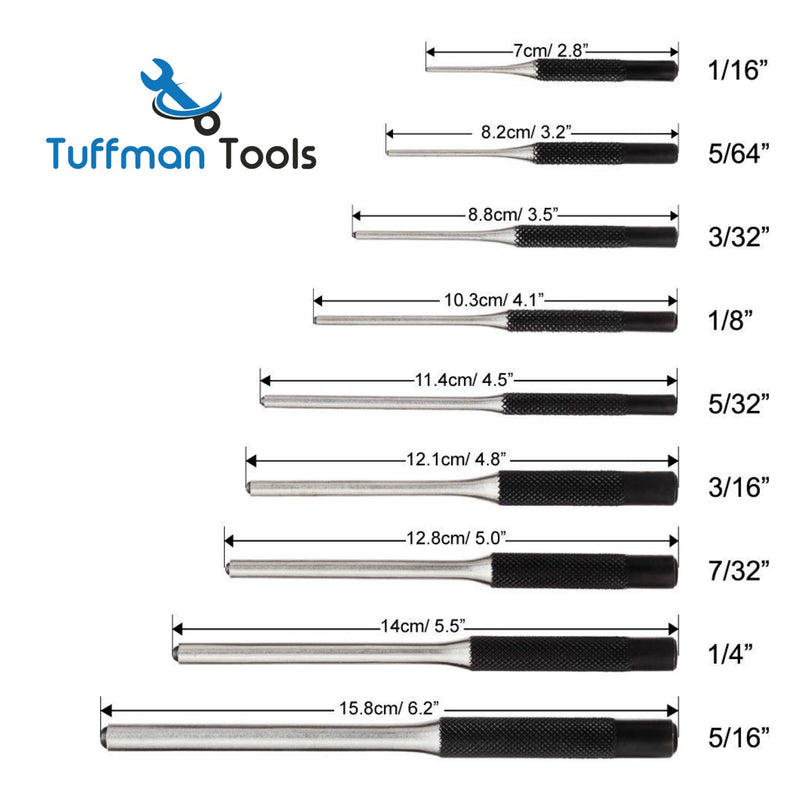 [Australia - AusPower] - TuffMan Tools, Roll Pin Punch Set 9pc - Great for Gun Building and Removing Pins 