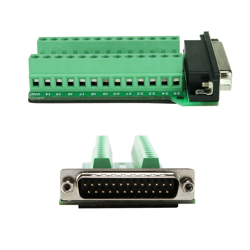 [Australia - AusPower] - Avanexpress DB25 Breakout Connector D-sub Breakout 25 Pin Connector with Nut (Male Adapter x 1, Female Adapter x 1) 