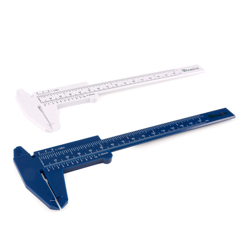 [Australia - AusPower] - Ultrassist Plastic Vernier Caliper (2pcs), 150 mm Mini Plastic Caliper for School Student, Portable 0-6 Inch Measuring Tools, Sliding Gauge 
