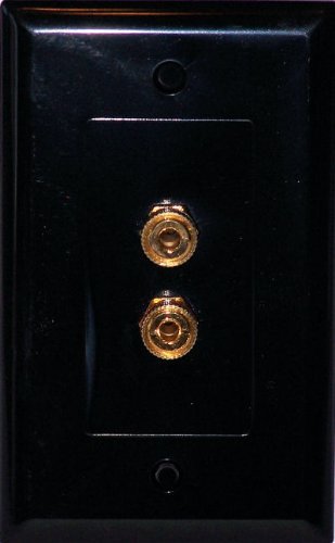 [Australia - AusPower] - Unique Products Online Black Speaker Wall Plate 2 Post for 1 Speaker - Media Room Series 