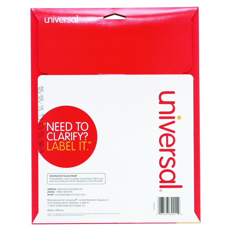 [Australia - AusPower] - Universal Laser Printer File Folder Labels, 3-7/16" x 2/3", White, 750/Box (80011) 