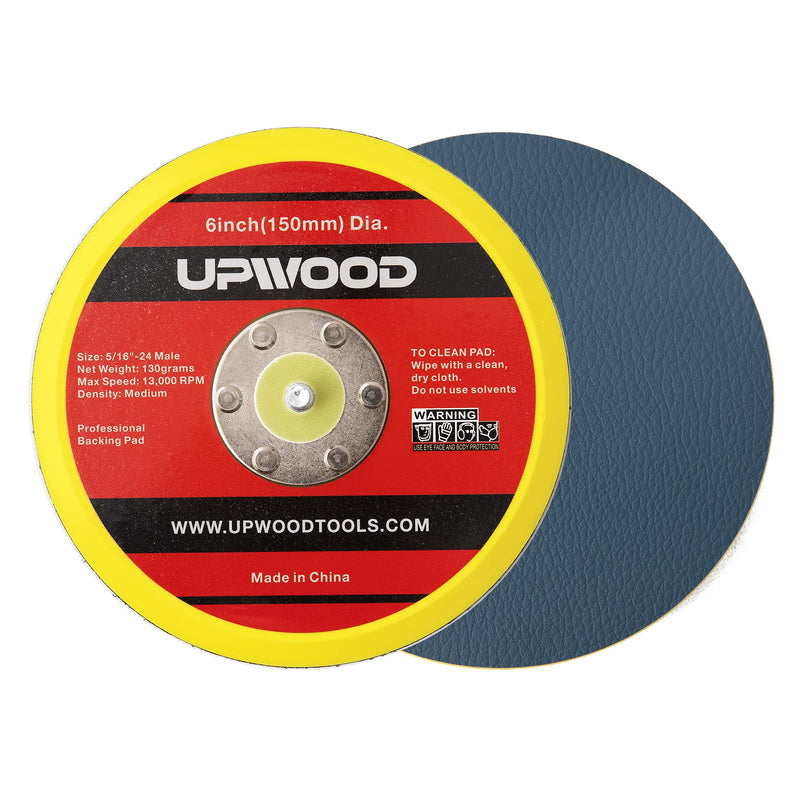 [Australia - AusPower] - UPWOOD 2 pcs 6" Vinyl Face PSA Backing Pad for Air Sander Polisher, 5/16" Arbor with 24 Thread 1,3000RPM DA Sanding Pad 6 inch 