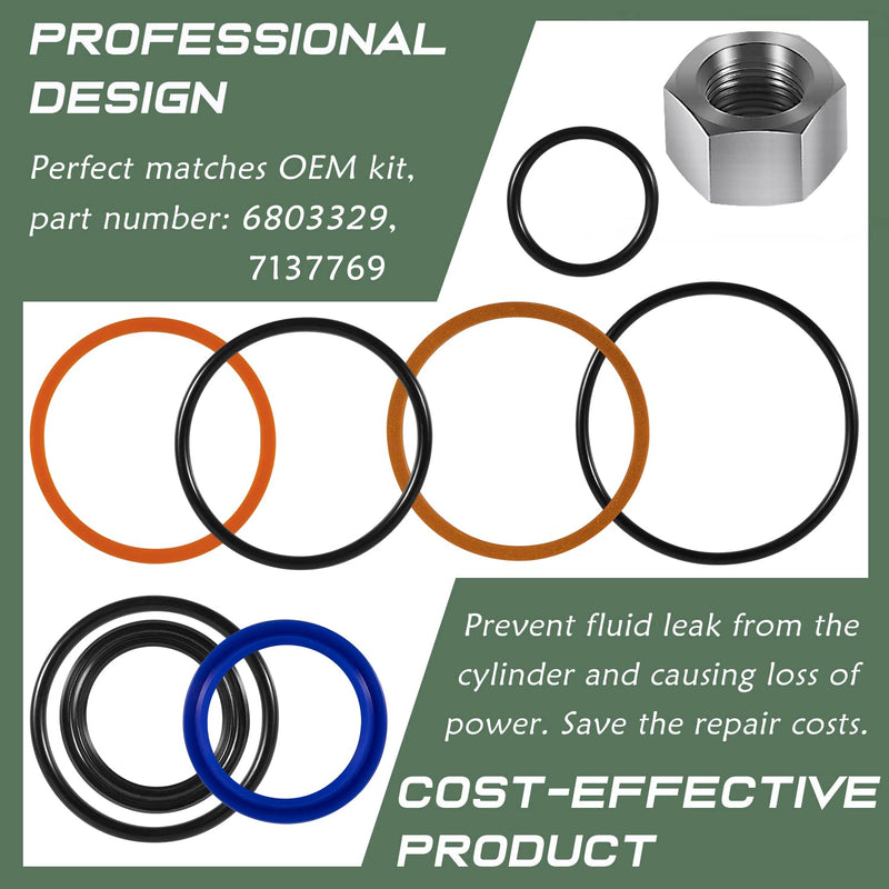 [Australia - AusPower] - 6803329/7137769 Hydraulic Lift Cylinder Seals Kit Fits for Bobcat 444, 500, 520, 530, 533, 540, 542B, 643, 731, 743 etc 